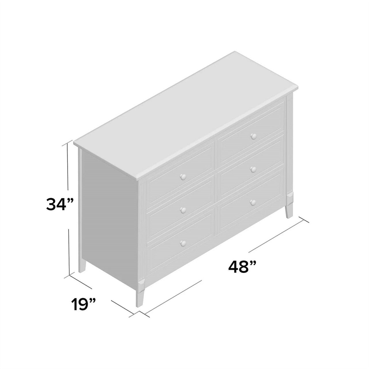 SF Home Kids Bedroom 6-Drawer Dresser in Espresso Wood Finish-1