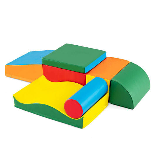 7 Pieces Toddlers Climbing Toys with EPE Foam and Removable PU Leather-0