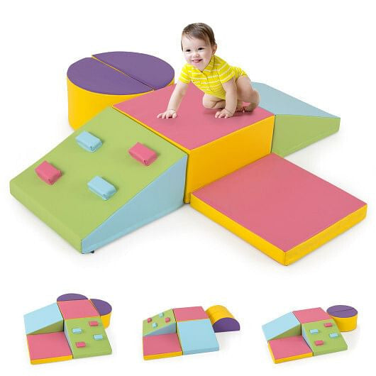 6-Piece Foam Climbing Blocks with Hook and Loop Fasteners-2