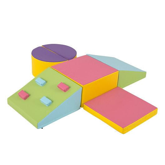 6-Piece Foam Climbing Blocks with Hook and Loop Fasteners-4