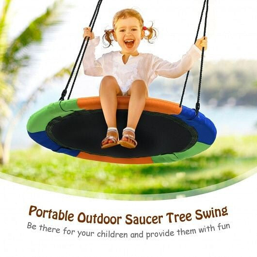 40-Inch Flying Saucer Tree Swing Outdoor Play Set with Easy Installation Process for Kids-3