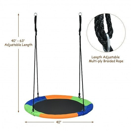 40-Inch Flying Saucer Tree Swing Outdoor Play Set with Easy Installation Process for Kids-4