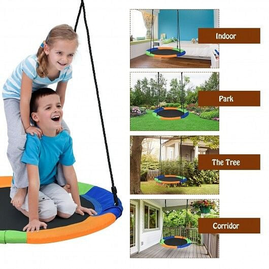 40-Inch Flying Saucer Tree Swing Outdoor Play Set with Easy Installation Process for Kids-2