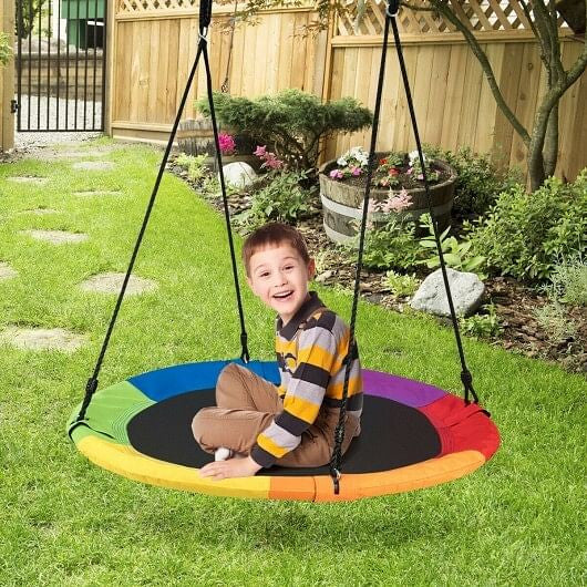 40 Inch Flying Saucer Tree Swing Outdoor Play for Kids-2