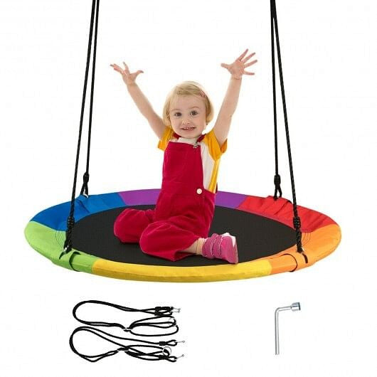 40 Inch Flying Saucer Tree Swing Outdoor Play for Kids-5