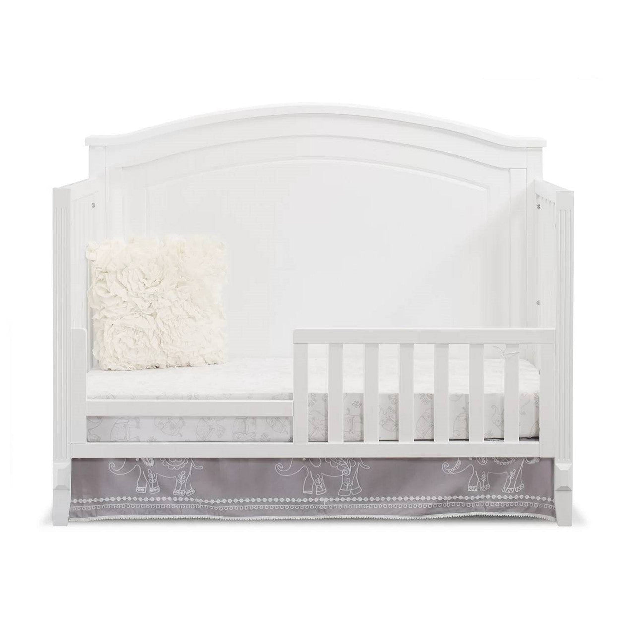 SF Home Solid Wood Toddler Bed Rail in White Finish - Crib Sold Separately-1