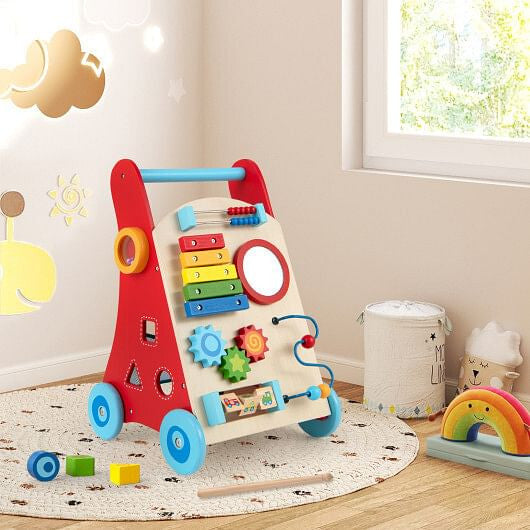 Baby Push Walker with Handle and Wheels for Boys & Girls 3+ Years Old-Muticolor-0