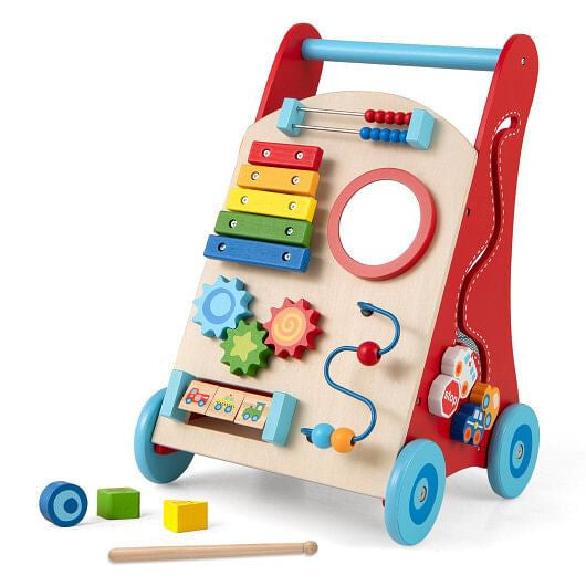 Baby Push Walker with Handle and Wheels for Boys & Girls 3+ Years Old-Muticolor-2