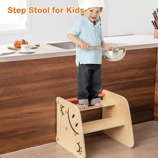 Wooden Climbing Toy Triangle Climber Set with Seesaw-Multicolor-0